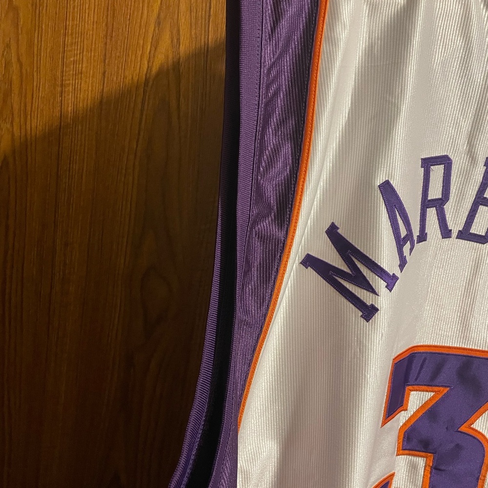 Vintage Reebok White and Purple Jersey with Orange Trim - Picture 9 of 10